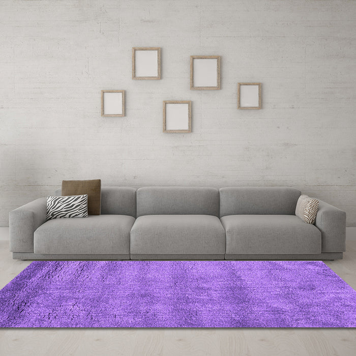 Machine Washable Abstract Purple Contemporary Area Rugs in a Living Room, wshcon1732pur