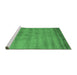 Sideview of Machine Washable Abstract Emerald Green Contemporary Area Rugs, wshcon1732emgrn