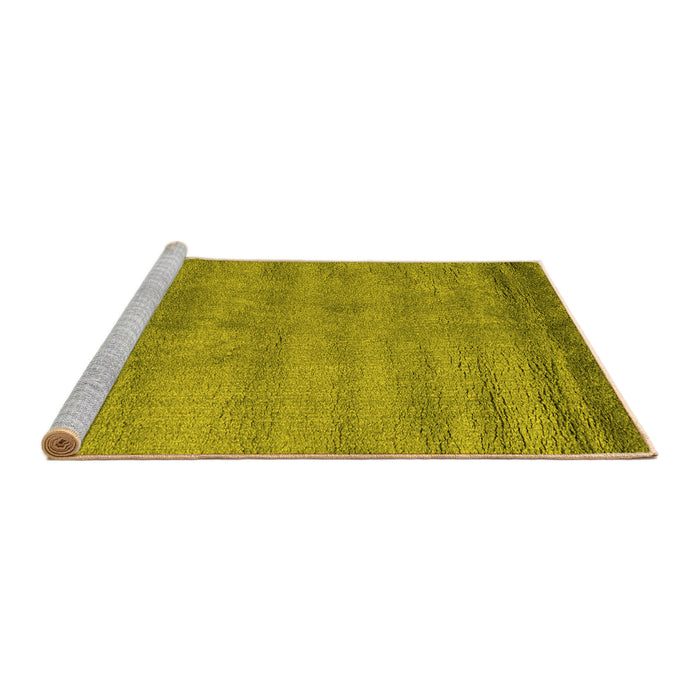 Sideview of Machine Washable Abstract Yellow Contemporary Rug, wshcon1732yw