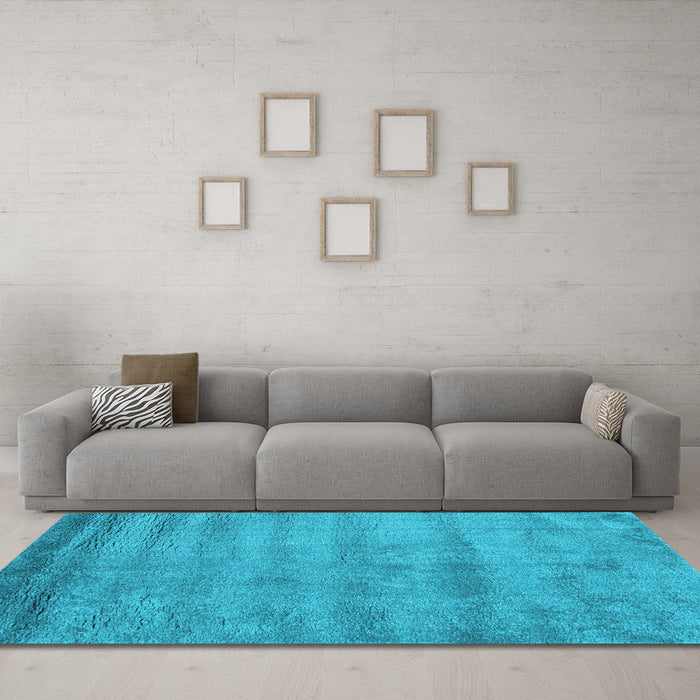 Machine Washable Abstract Light Blue Contemporary Rug in a Living Room, wshcon1732lblu
