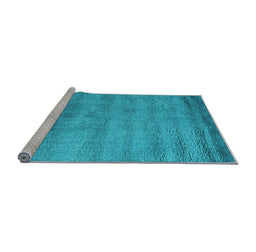 Sideview of Machine Washable Abstract Light Blue Contemporary Rug, wshcon1732lblu