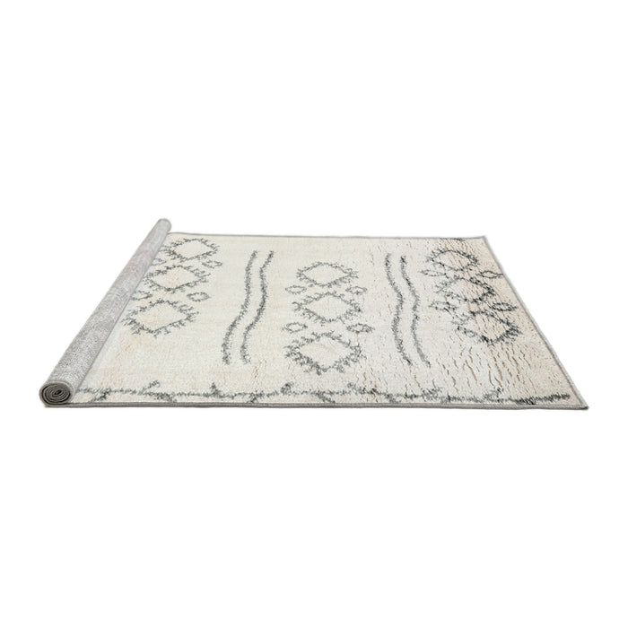 Serging Thickness of Machine Washable Contemporary Grey Gray Rug, wshcon1733