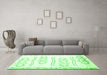Machine Washable Solid Green Modern Area Rugs in a Living Room,, wshcon1733grn
