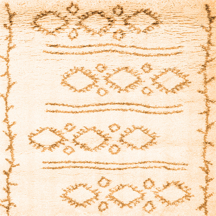 Round Machine Washable Solid Orange Modern Area Rugs, wshcon1733org