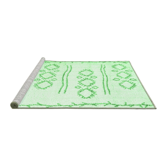 Sideview of Machine Washable Solid Emerald Green Modern Area Rugs, wshcon1733emgrn