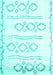 Machine Washable Solid Turquoise Modern Area Rugs, wshcon1733turq