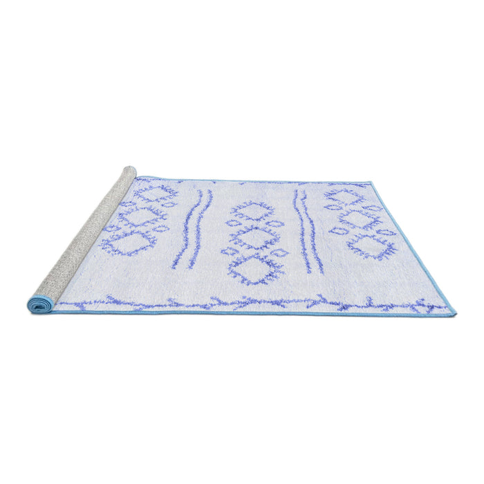 Sideview of Machine Washable Solid Blue Modern Rug, wshcon1733blu