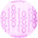 Round Solid Pink Modern Rug, con1733pnk