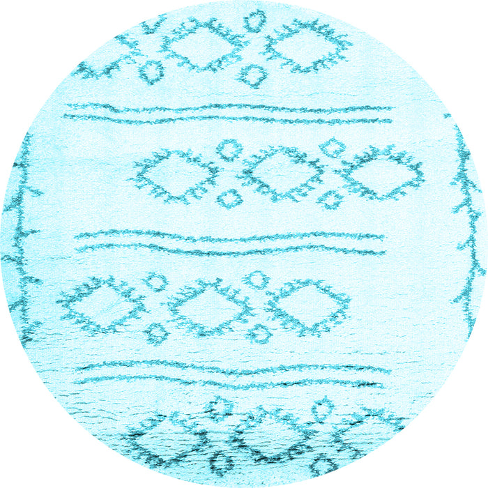 Round Solid Light Blue Modern Rug, con1733lblu