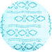 Round Solid Light Blue Modern Rug, con1733lblu