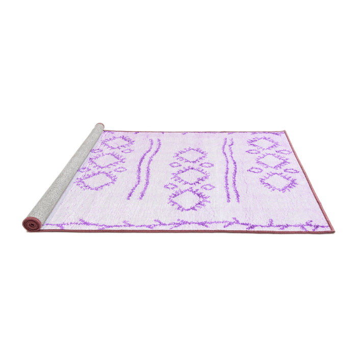 Sideview of Machine Washable Solid Purple Modern Area Rugs, wshcon1733pur