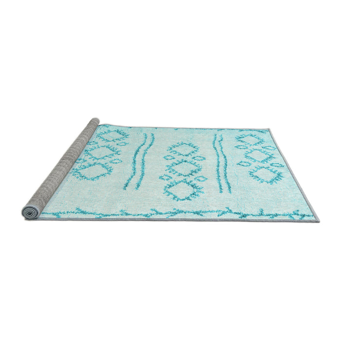 Sideview of Machine Washable Solid Light Blue Modern Rug, wshcon1733lblu