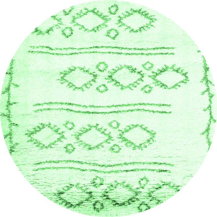 Round Solid Emerald Green Modern Rug, con1733emgrn