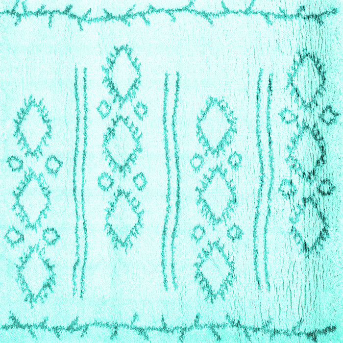 Square Solid Turquoise Modern Rug, con1733turq