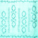 Square Solid Turquoise Modern Rug, con1733turq