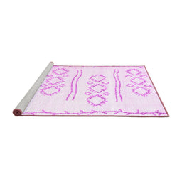 Sideview of Machine Washable Solid Pink Modern Rug, wshcon1733pnk
