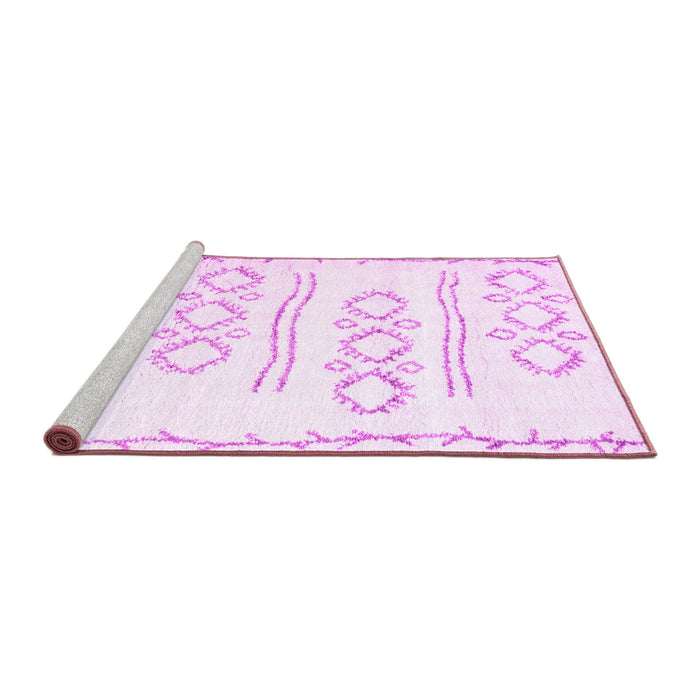 Sideview of Machine Washable Solid Pink Modern Rug, wshcon1733pnk