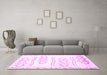 Machine Washable Solid Pink Modern Rug in a Living Room, wshcon1733pnk