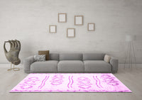 Machine Washable Solid Pink Modern Rug, wshcon1733pnk