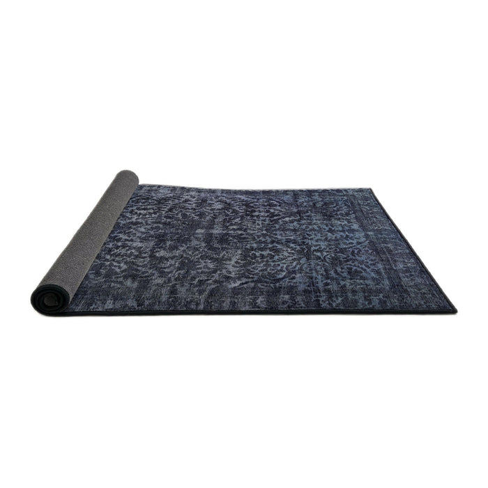 Thickness of Contemporary Dark Slate Blue Modern Rug, con1734