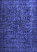 Machine Washable Abstract Blue Contemporary Rug, wshcon1734blu