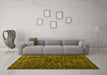 Machine Washable Abstract Yellow Contemporary Rug in a Living Room, wshcon1734yw