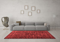 Machine Washable Abstract Red Contemporary Rug, wshcon1734red