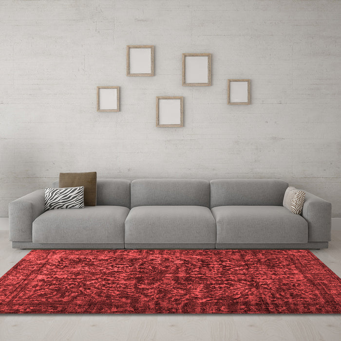 Contemporary Red Washable Rugs