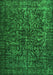 Serging Thickness of Machine Washable Abstract Green Contemporary Area Rugs, wshcon1734grn