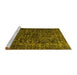 Sideview of Machine Washable Abstract Yellow Contemporary Rug, wshcon1734yw