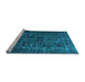 Sideview of Machine Washable Abstract Light Blue Contemporary Rug, wshcon1734lblu