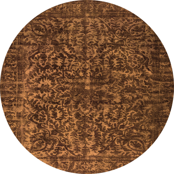 Square Abstract Orange Contemporary Rug, con1734org