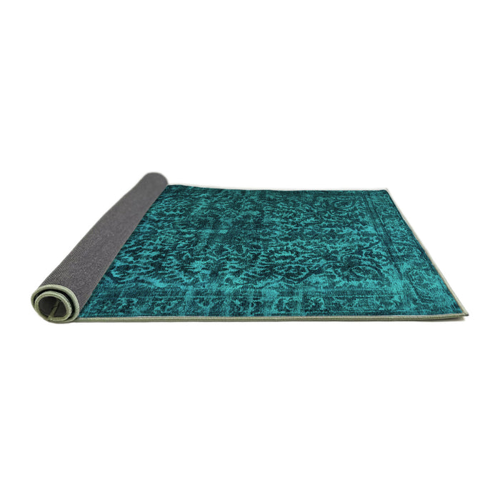 Sideview of Abstract Turquoise Contemporary Rug, con1734turq