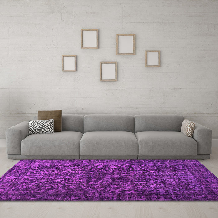 Machine Washable Abstract Pink Contemporary Rug in a Living Room, wshcon1734pnk