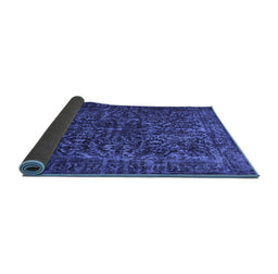 Sideview of Abstract Blue Contemporary Rug, con1734blu