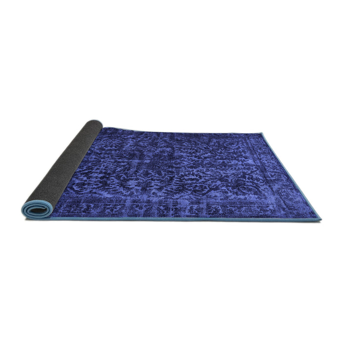 Sideview of Abstract Blue Contemporary Rug, con1734blu