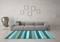 Machine Washable Abstract Light Blue Contemporary Rug, wshcon1735lblu