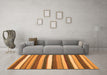 Machine Washable Abstract Orange Contemporary Area Rugs in a Living Room, wshcon1735org