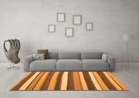 Machine Washable Abstract Orange Contemporary Rug, wshcon1735org