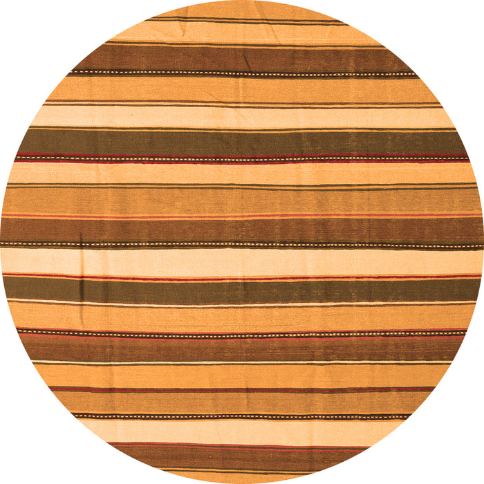 Square Abstract Orange Contemporary Rug, con1735org