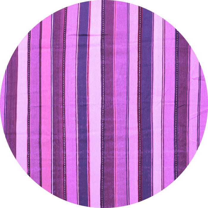 Round Machine Washable Abstract Purple Contemporary Area Rugs, wshcon1735pur