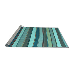Sideview of Machine Washable Abstract Light Blue Contemporary Rug, wshcon1735lblu