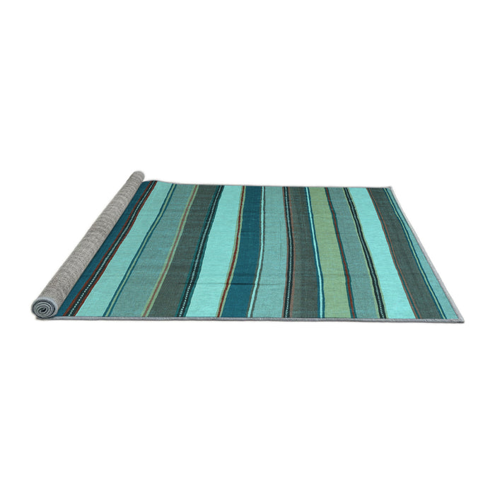 Sideview of Machine Washable Abstract Light Blue Contemporary Rug, wshcon1735lblu