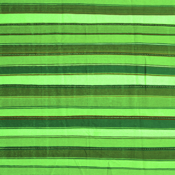 Round Machine Washable Abstract Green Contemporary Area Rugs, wshcon1735grn