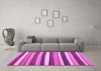 Machine Washable Abstract Pink Contemporary Rug, wshcon1735pnk