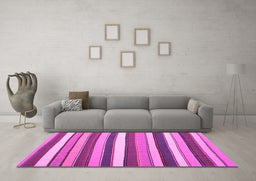 Machine Washable Abstract Pink Contemporary Rug in a Living Room, wshcon1735pnk