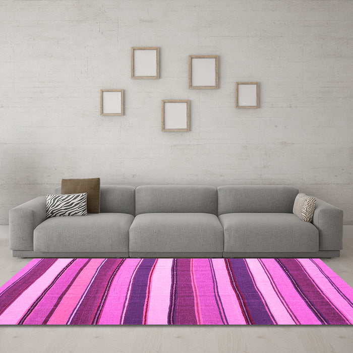Machine Washable Abstract Pink Contemporary Rug in a Living Room, wshcon1735pnk