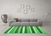 Machine Washable Abstract Emerald Green Contemporary Rug, wshcon1735emgrn