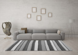 Machine Washable Abstract Gray Contemporary Rug in a Living Room,, wshcon1735gry
