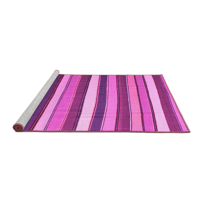 Sideview of Machine Washable Abstract Pink Contemporary Rug, wshcon1735pnk
